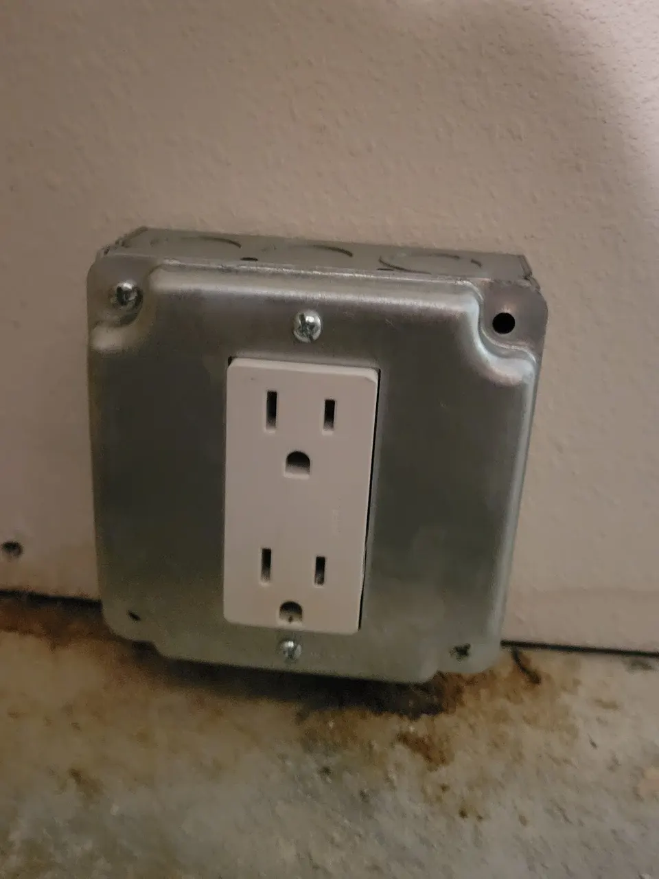 Surface-mount receptacle installation, In Phaze Electric job 20505