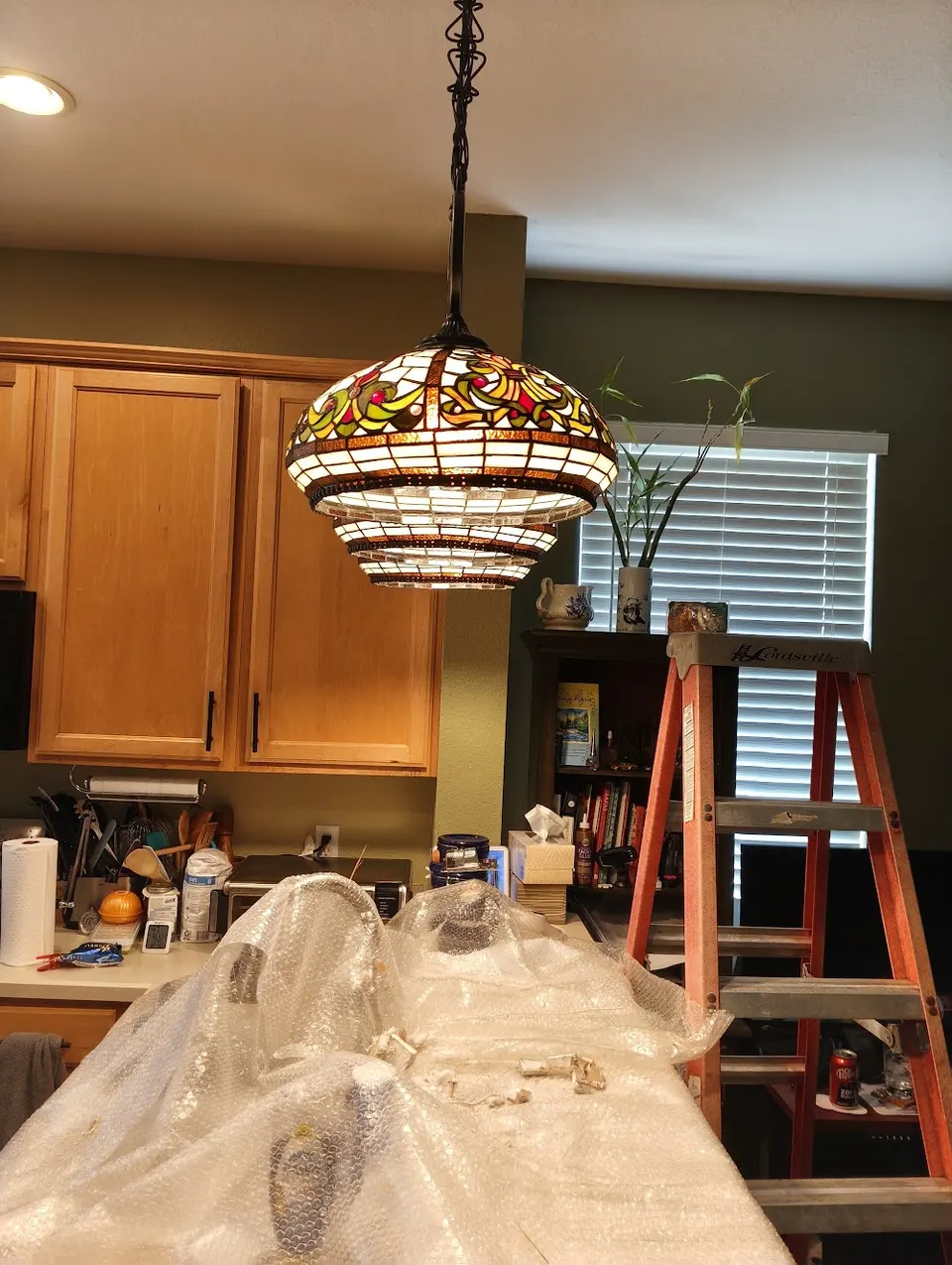 LED recessed lighting installed evenly across a living room ceiling